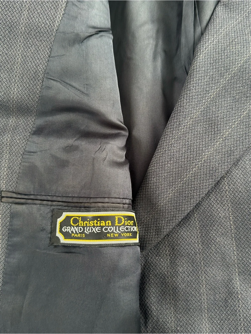 Vintage Christian Dior Grand Luxe Blazer Mens 40R Double Breasted Pinstripe